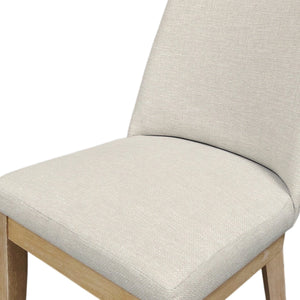 Abigail Upholstered Dining Side Chairs Set of 2 Rubberwood Frame Modern Curved