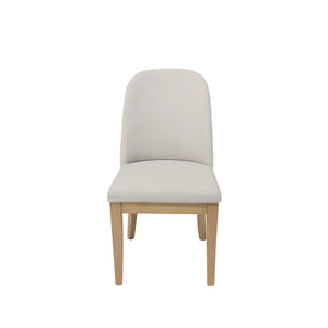 Abigail Upholstered Dining Side Chairs Set of 2 Rubberwood Frame Modern Curved