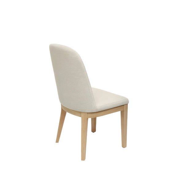 Abigail Upholstered Dining Side Chairs Set of 2 Rubberwood Frame Modern Curved