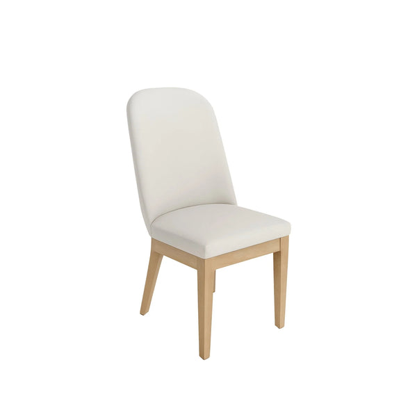 Abigail Upholstered Dining Side Chairs Set of 2 Rubberwood Frame Modern Curved
