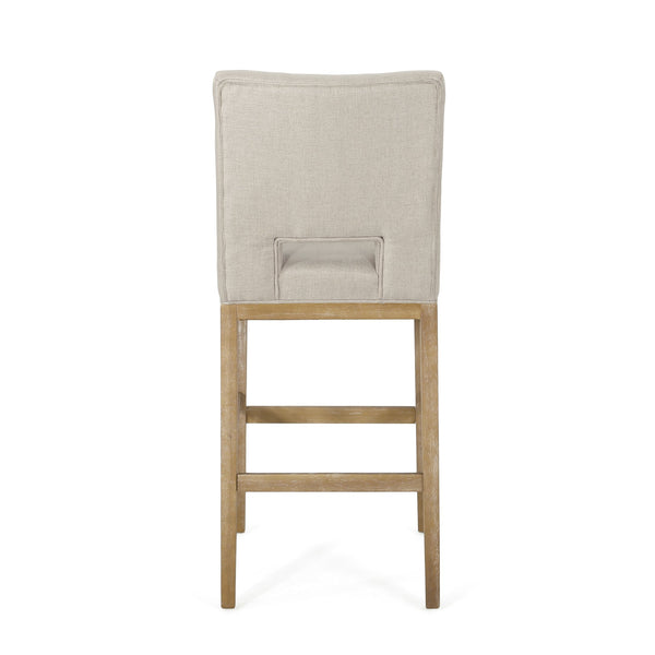 English Elm Christopher Knight Home® - 31 Inch Counter Stools Set of 2 Wheat Fabric Upholstered, Breathable L-Shaped Backrest, Modern Comfort 73531.00WHEAT