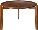 Abuja ABJ-001 18"H x 30"W x 30"D Coffee Table ABJ-001  Top: Brown; Base: Brown Surya