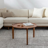 Abuja ABJ-001 18"H x 30"W x 30"D Coffee Table ABJ-001  Top: Brown; Base: Brown Surya