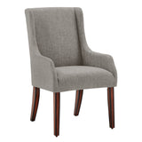 Homelegance By Top-Line Damiano Linen Sloped Arm Hostess Chair Brown Rubberwood