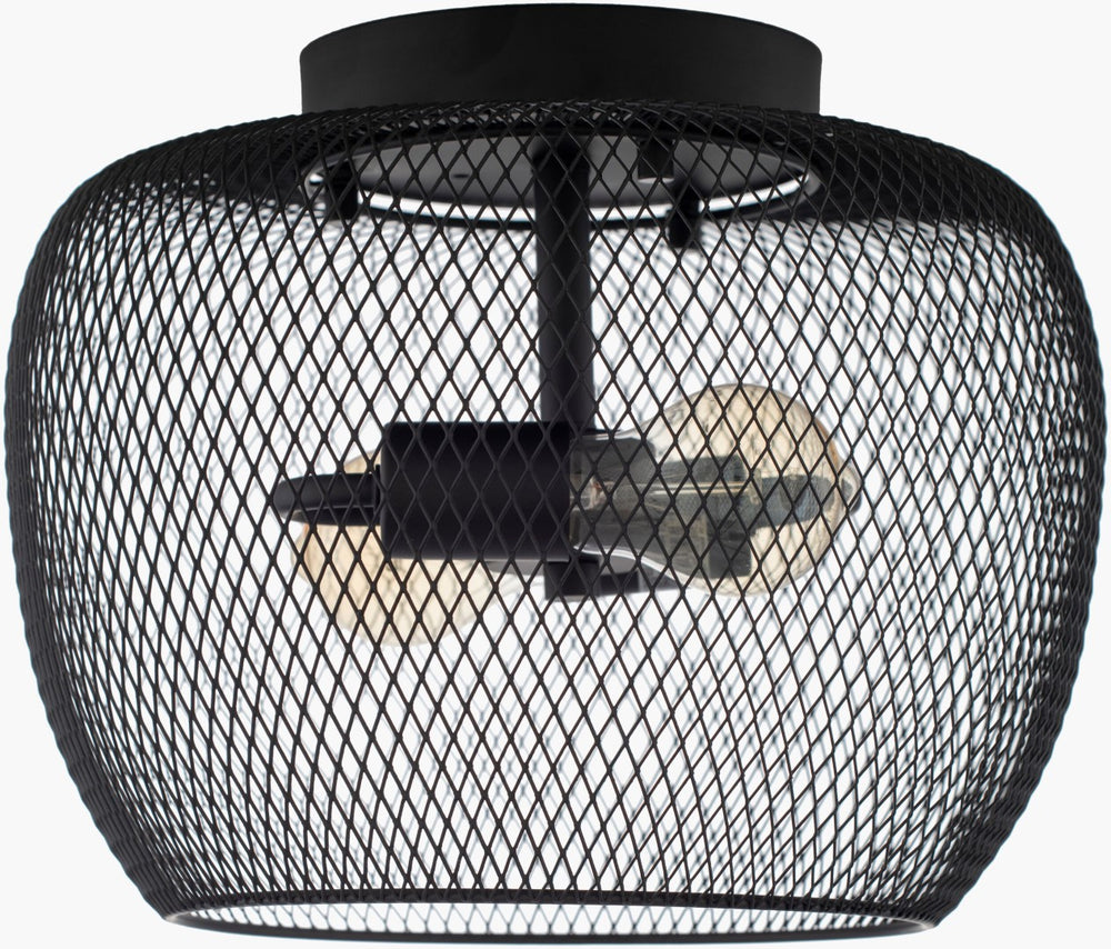 Surya Abel Modern Pendant Light - 13" Square, Hand-finished Metal Fixture For Elegant Home Décor Revitalization Fixture, Black,Shade, Black Iron Abl-001