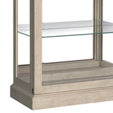 Mirrored Back Sliding Door Curio with Puck Light Natural P021742 Pulaski Furniture