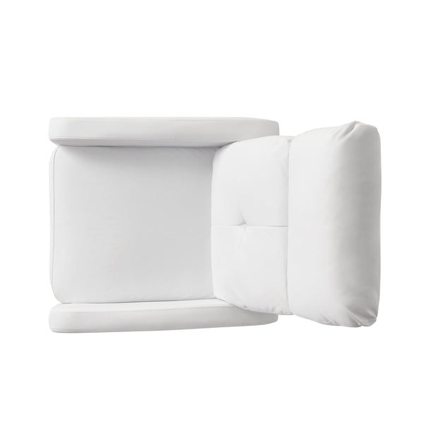 English Elm Christopher Knight Home® - RECLINER Plush PU Upholstered Push-Back Recliner with Contemporary Minimalist Design and Comfort White 57575.00WHI