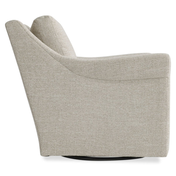 Bernhardt Bernhardt Keirnan Swivel Chair — Made-To-Order Fabric, Rolled Arms, Knife-Edge Cushions, 360° Base Durability P4362SA