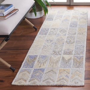 Safavieh Abstract 213 ABT213 Hand Tufted Geometric Rug Blue / Rust ABT213M-6