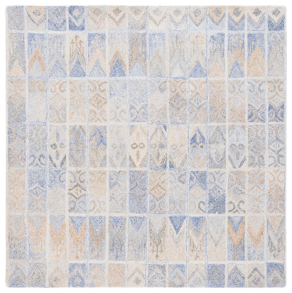 Safavieh Abstract 213 ABT213 Hand Tufted Geometric Rug Blue / Rust ABT213M-6