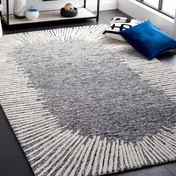 Safavieh Abstract 478 Hand Tufted Contemporary Rug Black / Ivory ABT478Z-9