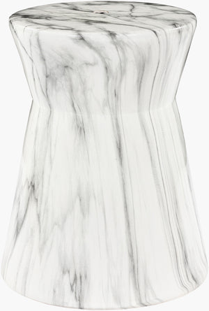 Surya Abruzzo 19" Ceramic Garden Stool - Stylish Outdoor Accent For Your Elegant Patio Oasis! Top, Gray Ceramic,Ceramic Abu-001