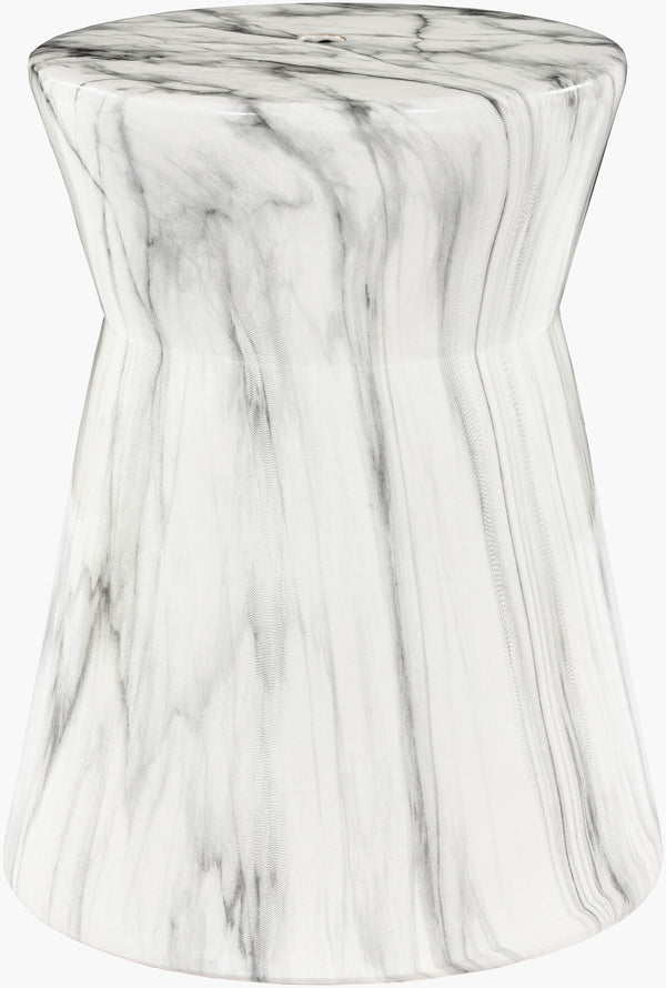 Surya Abruzzo 19" Ceramic Garden Stool - Stylish Outdoor Accent For Your Elegant Patio Oasis! Top, Gray Ceramic,Ceramic Abu-001