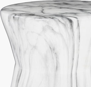 Surya Abruzzo 19" Ceramic Garden Stool - Stylish Outdoor Accent For Your Elegant Patio Oasis! Top, Gray Ceramic,Ceramic Abu-001