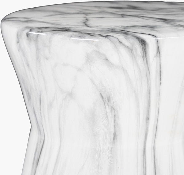 Surya Abruzzo 19" Ceramic Garden Stool - Stylish Outdoor Accent For Your Elegant Patio Oasis! Top, Gray Ceramic,Ceramic Abu-001