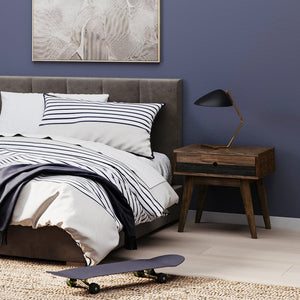 English Elm Clarkson End Table - Handcrafted Rustic Acacia Wood With Drawer, Mid-Century Style & Aged Finish B136P158774