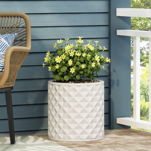 English Elm Mgo Concrete Cube Planter Handcrafted Stone Finish Outdoor Garden Terrace Display 73358.00