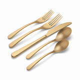 Lenox Oneida Kenbrook Champagne Tumbled 20 Piece Everyday Flatware Set, Service for 4 Metallic, GOLD METAL 894806