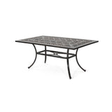 Christopher Knight Home® - Noble House - Tucson Outdoor Rectangular Cast Aluminum Dining Table, Shiny Copper