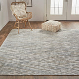 Feizy Rugs Elias Viscose/Wool Hand Loomed Casual Rug Gray/Blue 12' x 15'