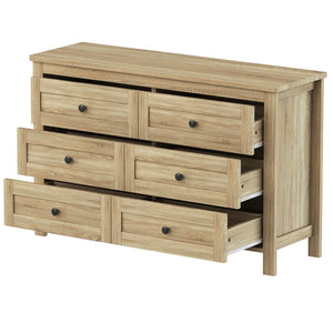English Elm 3-Pieces Bedroom Set Full Size Farmhouse Platform Bed with Storage Headboard, Nightstand & Dresser Natural 46.25 L x 9.25 W x 9 H N733S369037M