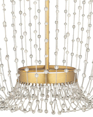 Currey & Company Mademoiselle Medium Chandelier - Elegant Glass Bead Design In Gold Leaf Finish For Stunning Ambiance Brass Glass Beads ,Wrought Iron 9000-1305-currey-company