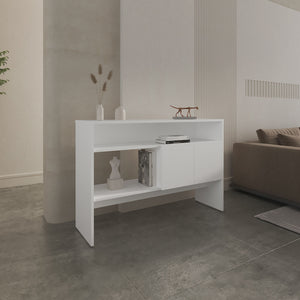 English Elm Console sleek engineered wood console table with two doors and three shelves for stylish storage White 48.82 L x 18.9 W x 4.72 H B097P250861