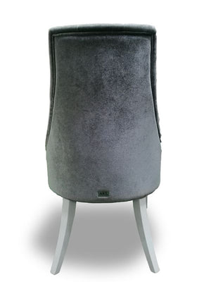 VIG Furniture Charlotte - Grey Velour & White High Gloss Dining Chair (Set of 2) VGUNAC031-GRYWHT