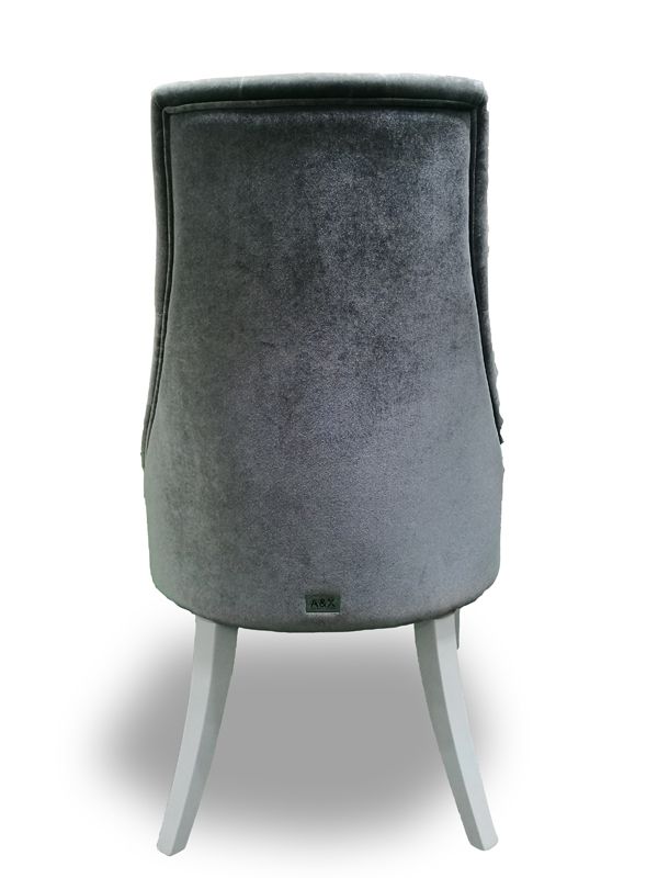 VIG Furniture Charlotte - Grey Velour & White High Gloss Dining Chair (Set of 2) VGUNAC031-GRYWHT