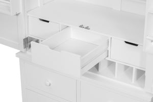 English Elm Topmax Freestanding Pine Wood Kitchen Pantry Cabinet with Wine Rack White SP000070AAK