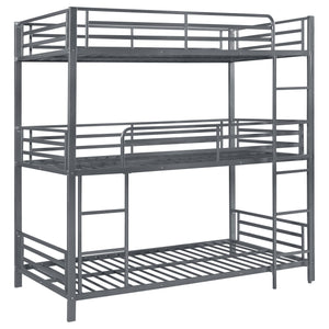 English Elm Rollins Gunmetal Triple Twin Bunk Bed – Heavy-Duty Steel Space-Saving 3-Tier Sleep Solution for Rooms B062P340742