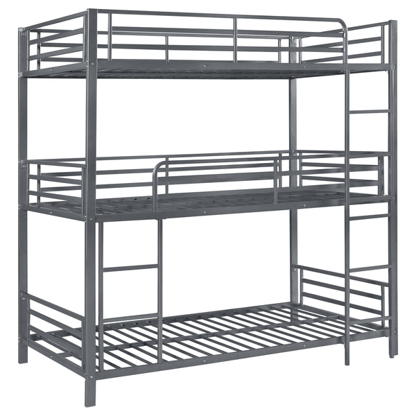 English Elm Rollins Gunmetal Triple Twin Bunk Bed – Heavy-Duty Steel Space-Saving 3-Tier Sleep Solution for Rooms B062P340742