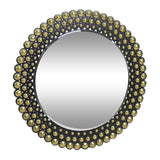 Christopher Knight Home® - Noble House - Rone Contemporary Studded Round Wall Mirror, Bronze and Black