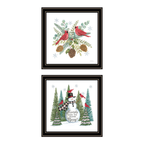 English Elm Trendy Decor 4u Festive Framed Wall Art Set Deb Strain Holiday Prints for Home B067P256634