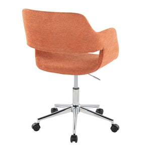 English Elm Contemporary Sculpted Low Back Task Chair with Chrome Base for Home Office Orange B202P223910