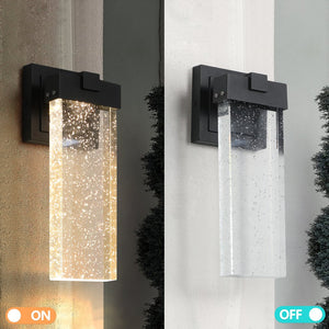English Elm 2-pack Outdoor Led Wall Sconces Bubble Crystal Aluminum Dusk to Dawn Porch Lights W2312P415986