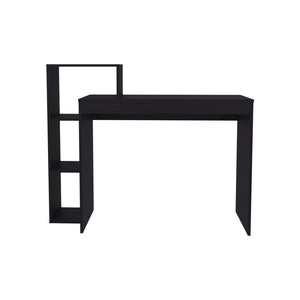 English Elm Foxburg Matte Black Writing Desk with Open Shelves for Home Office or Study B092P474485