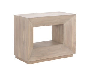 Sunpan Thales Nightstand - Modern Geometric Design in Solid Acacia Wood for Elegant Bedroom Décor Light Acacia
