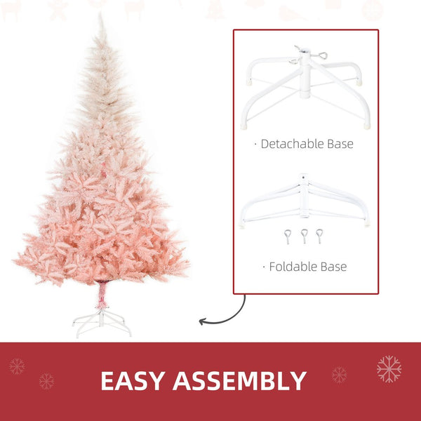 English Elm Homcom 6Ft Pink Unlit Spruce Christmas Tree With 800 Tips - Realistic, Customizable & Durable Décor W2225P229761