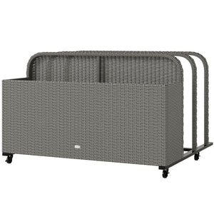 English Elm Outsunny Pe Rattan Outdoor Pool Float Organizer with Rolling Wheels Resort Style W2225P485590