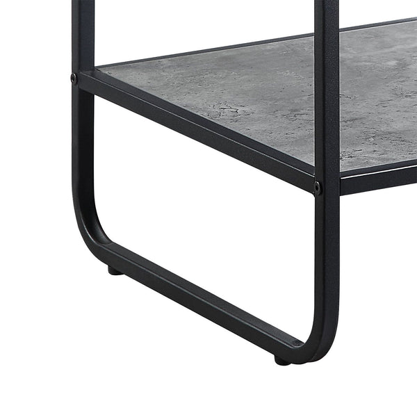 English Elm Metal Frame End Table With Open Shelf, Concrete Gray Top & Sturdy Black Metal Base For Modern Spaces B016P323423
