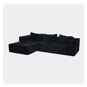 English Elm Cloud Plush Corduroy Sectional Sofa with L-Chaise, CertiPUR-US Foam, Stain-Resistant, No Assembly W3341P329068