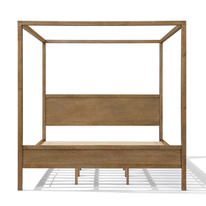 English Elm King Four Post Canopy Bed Solid Rubberwood Antique Oak Finish Farmhouse Bedroom N758K083839N