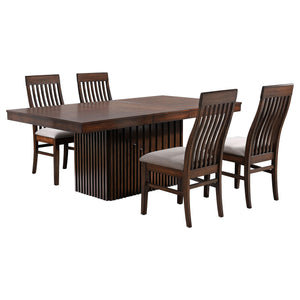 English Elm Baywind 5-Piece Dining Set - Elegant Mango Oak Finish With Comfortable Side Chairs For Modern Dining B062S01265