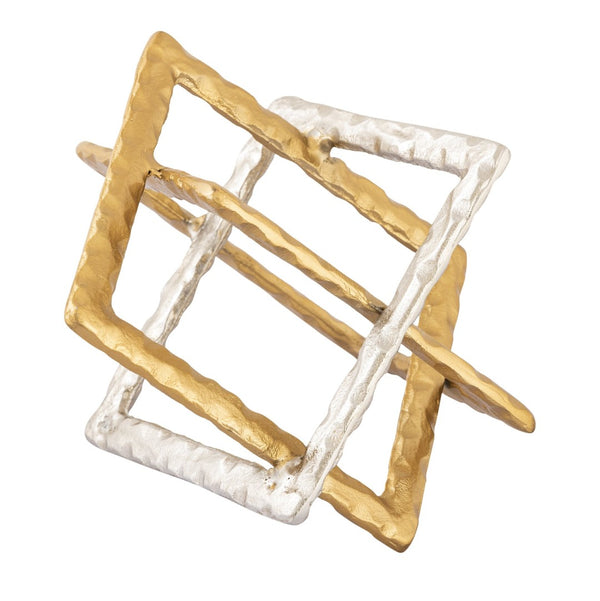 Atlas Abstract Interlocking Sculpture - Elegant Brass and Nickel Centerpiece for Modern Home Décor AC11004-01