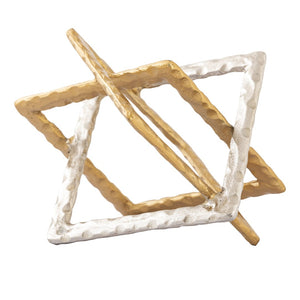 Atlas Abstract Interlocking Sculpture - Elegant Brass and Nickel Centerpiece for Modern Home Décor AC11004-01