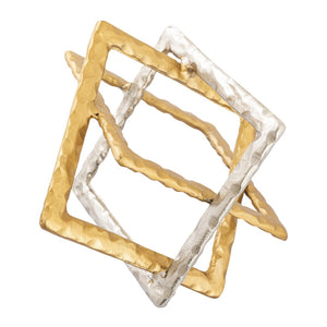 Atlas Abstract Interlocking Sculpture - Elegant Brass and Nickel Centerpiece for Modern Home Décor AC11004-01