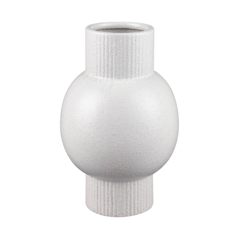 Atlas Acis Vase - Large Matte White Earthenware for Modern Decor, Perfect for Dried Flowers & Minimalist Style AC11006-01