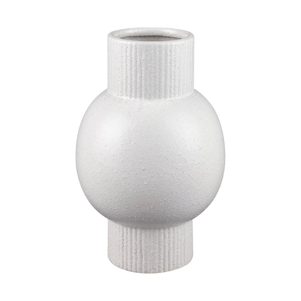 Atlas Acis Vase - Large Matte White Earthenware for Modern Decor, Perfect for Dried Flowers & Minimalist Style AC11006-01