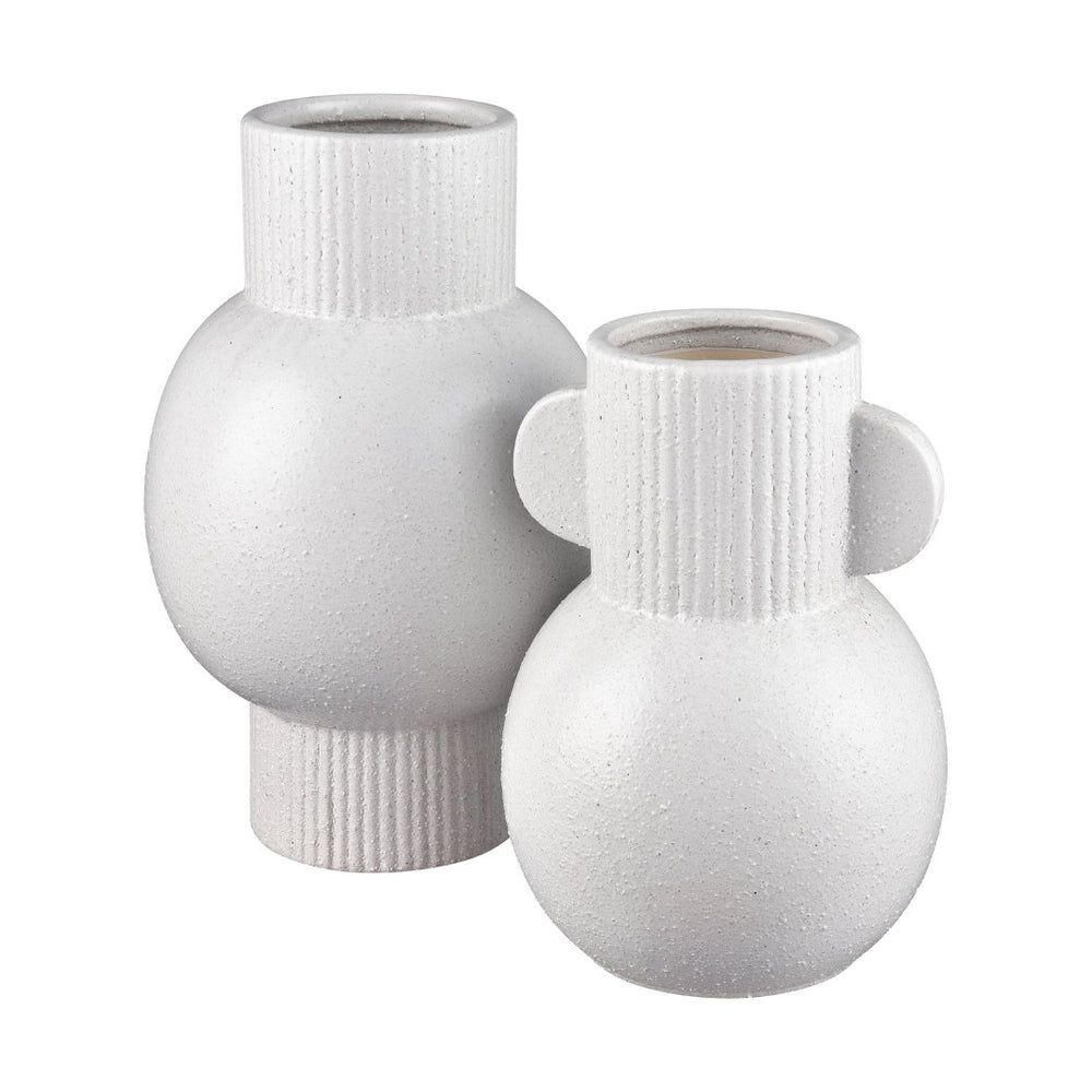 Atlas Acis Vase - Large Matte White Earthenware for Modern Decor, Perfect for Dried Flowers & Minimalist Style AC11006-01